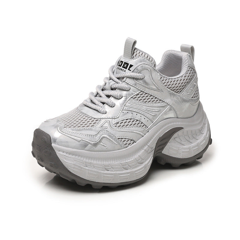 Women's Platform Height Increasing Insole Dad Spring Mesh Sports Casual Shoes