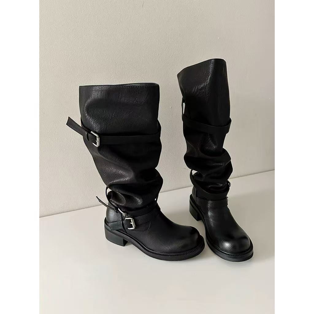 Super Large Tube Circumference Mid Pile Style Classic Heels