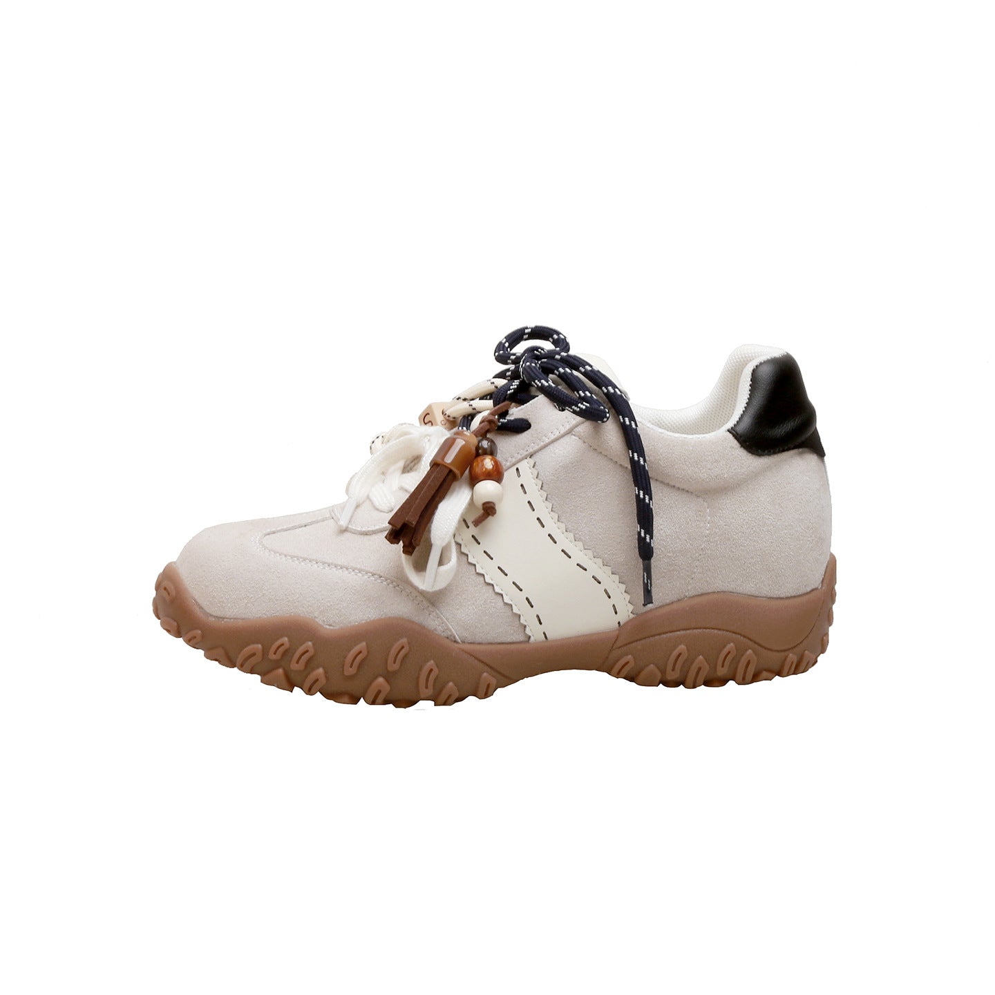 Women's Height Increasing Insole Crescent Thick Bottom Mandarin Casual Shoes