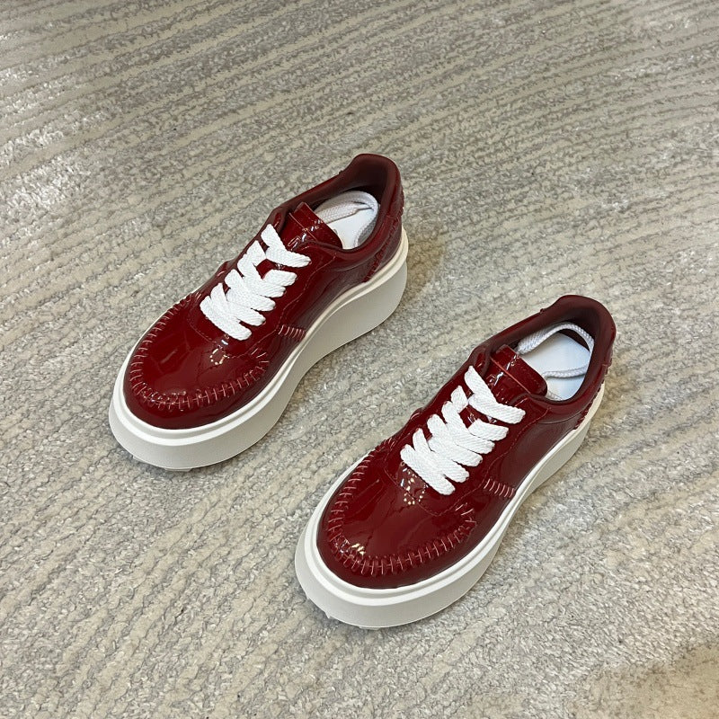 Women's Platform White Height Increasing Small Breathable Women's Casual Shoes
