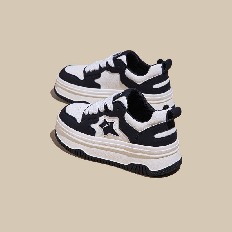 Women's Platform White Single-layer Winter Lightweight Leisure Plush Padded Women's Sports Shoes