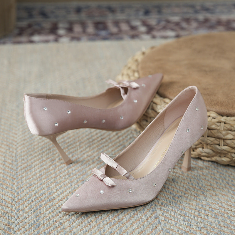 Women's Diamond Classy High Pointed Toe Stiletto Wedding Bridesmaid Banquet Women's Fashion Shoes