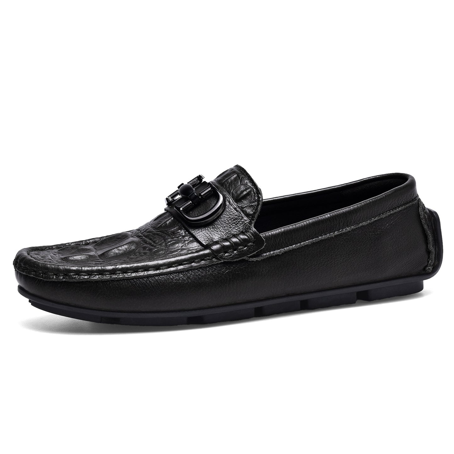 Men's Crocodile Pattern Lazy Driving British Genuine Men's Casual Shoes