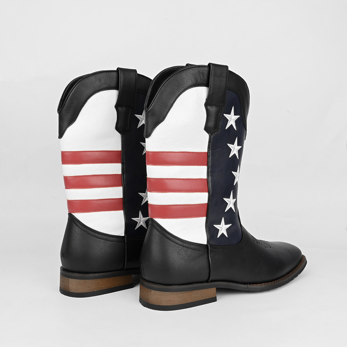 Men's Personality Fashion Design Cowboy Five-pointed Star Suit Men's Leather Boots