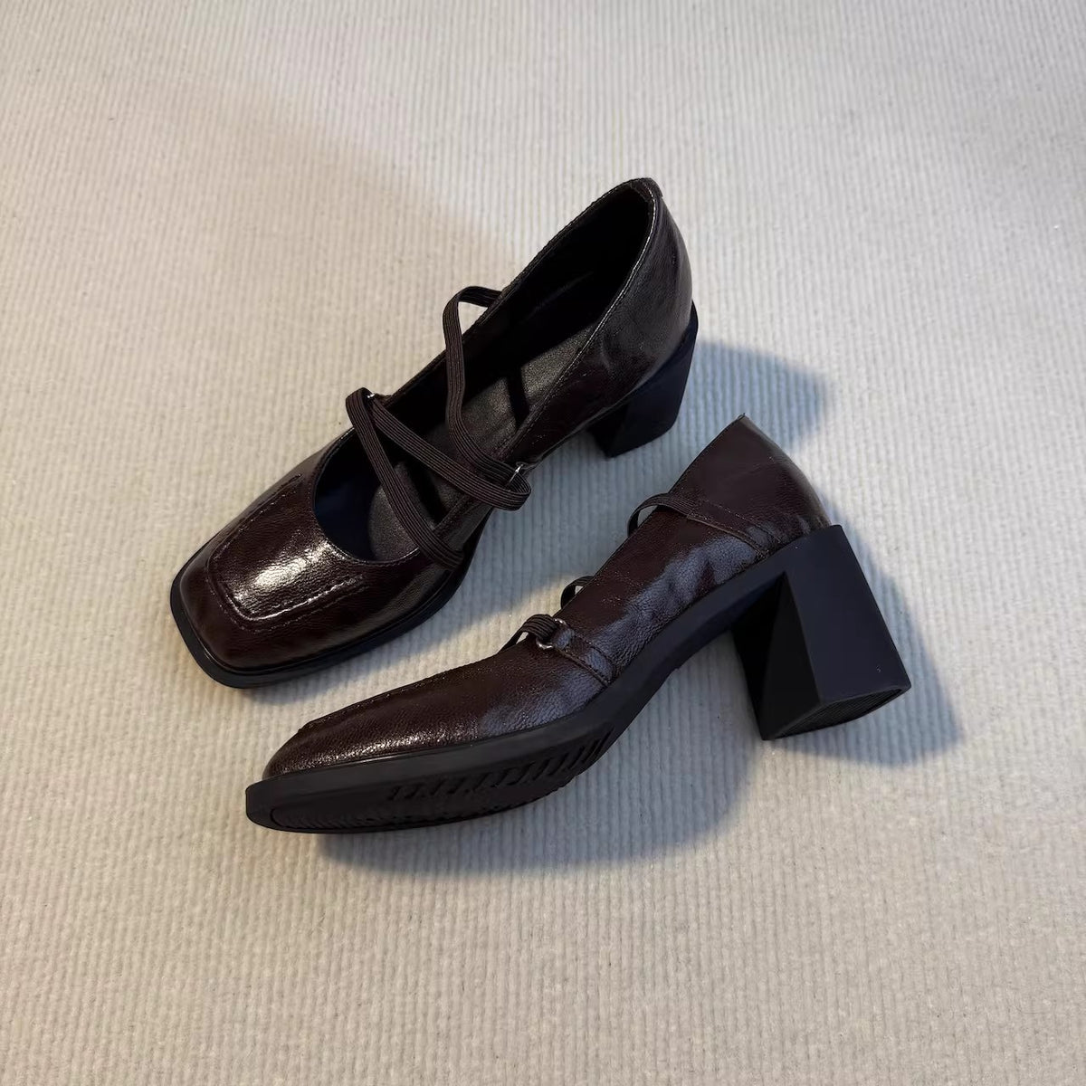Women's Version Retro Commuter Genuine Black Chunky Mary Jane Beautiful Temperament Women's Fashion Shoes