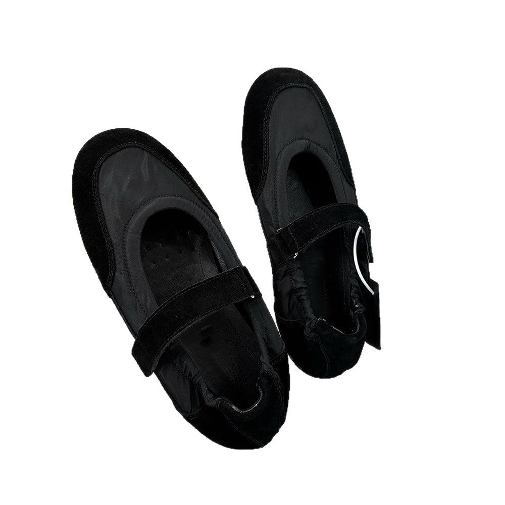 Women's Channel Version Triangle Mark Velcro Mary Jane Lightweight Soft Sole Slippers