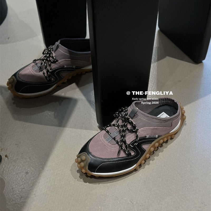 Price Canadian Dollar Contrast Color Mules Slip-on Platform Outer Wear Women's Casual Shoes