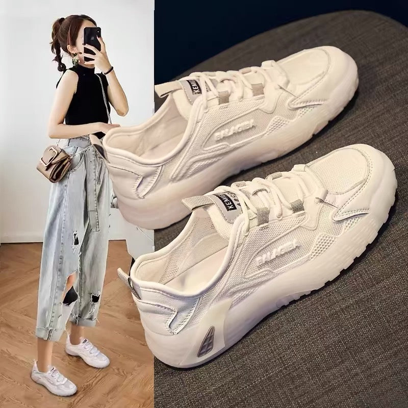 Women's Thick-soled Summer White Breathable Mesh Running Women's Casual Shoes