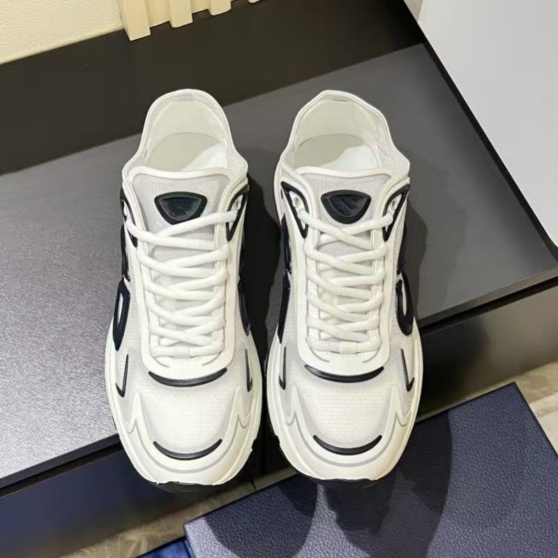 Men's Cowhide Stitching Tied Trendy Luxury Women's Casual Shoes