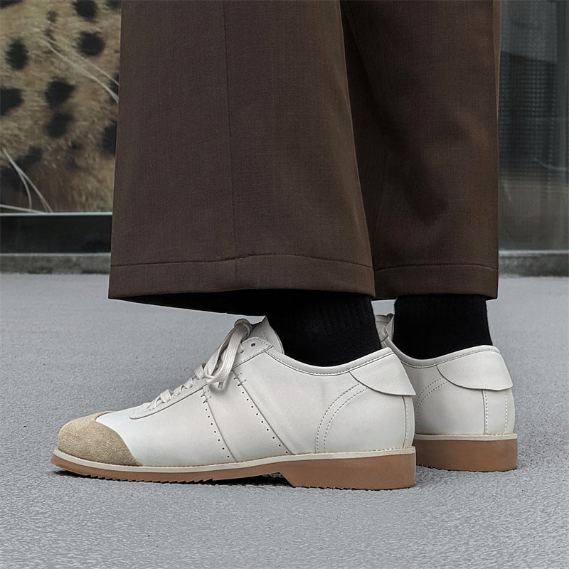 Women's & Men's High-grade Training British Style White German Men's Casual Leather Shoes
