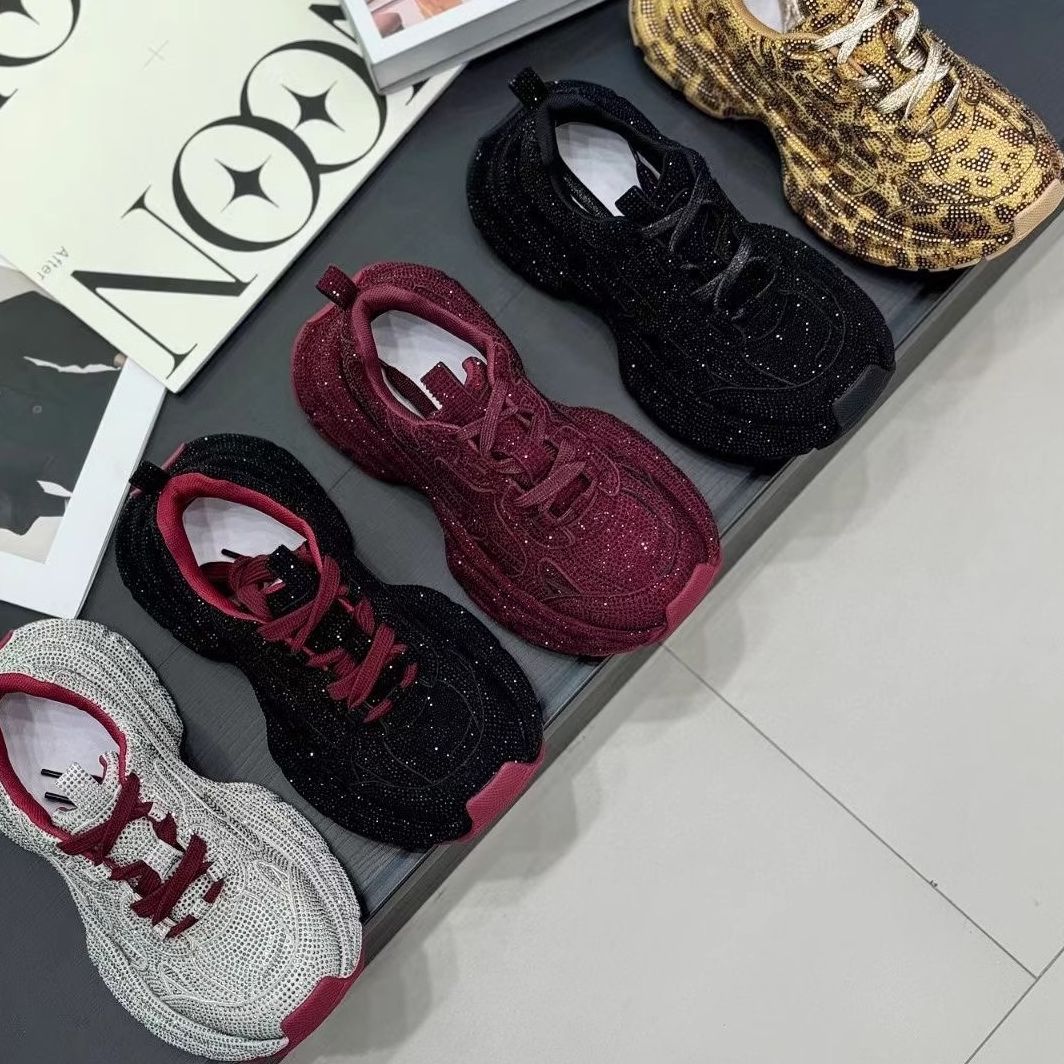Women's European Goods Full Diamond Dad Platform Fried Casual Shoes
