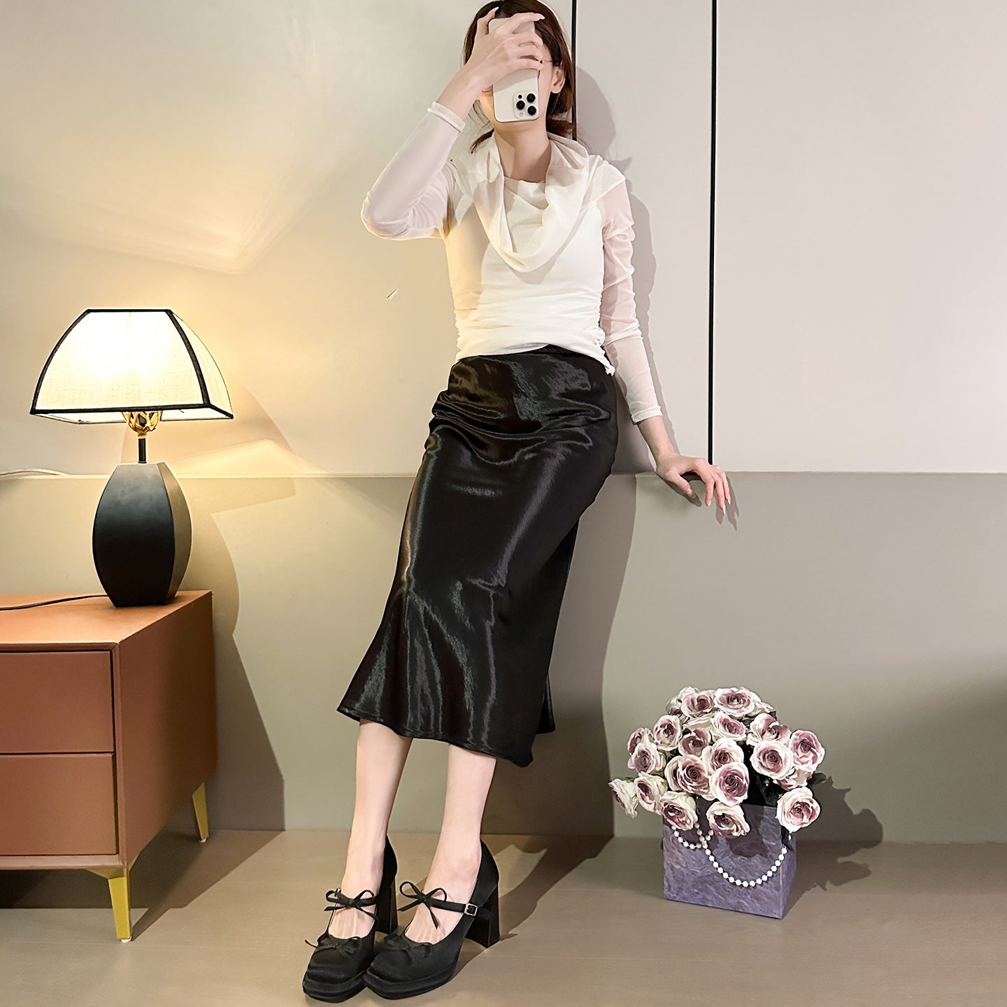 Women's Buckle Mary Jane Square Toe High Heels