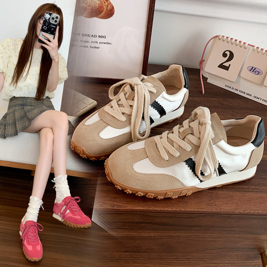 Women's Matching Niche Color Trendy Widened Large Size German Training Sports Casual Shoes