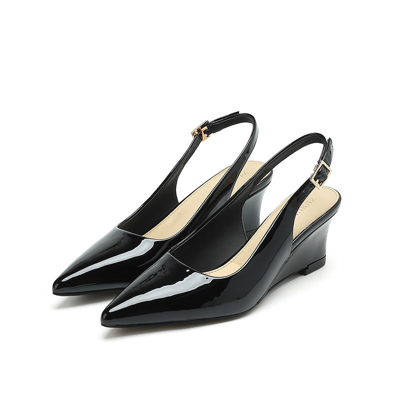 Empty Wedge High Female Summer French Style Women's Fashion Shoes