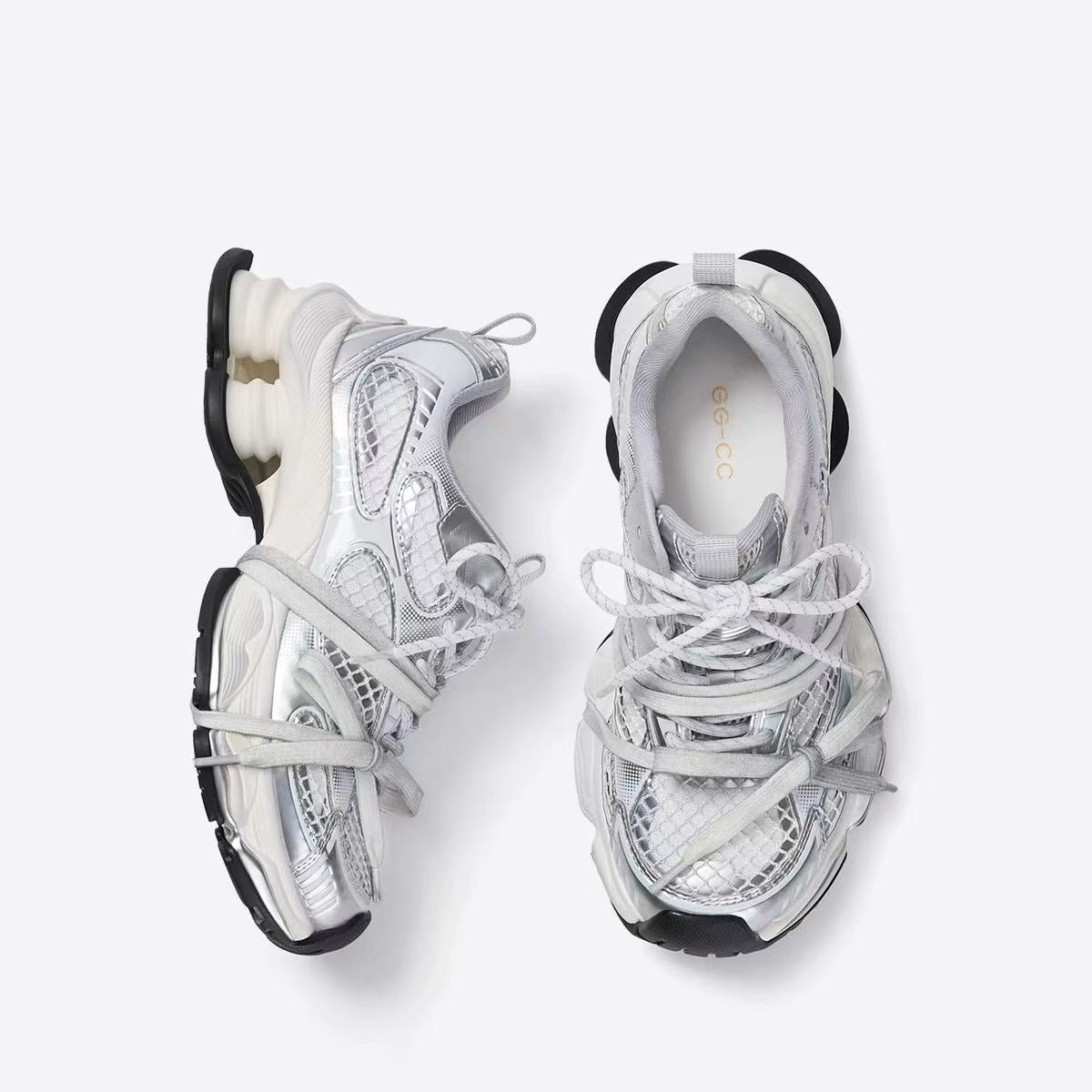 Women's Yun Particle Spring Distressed Platform Dad Casual Shoes