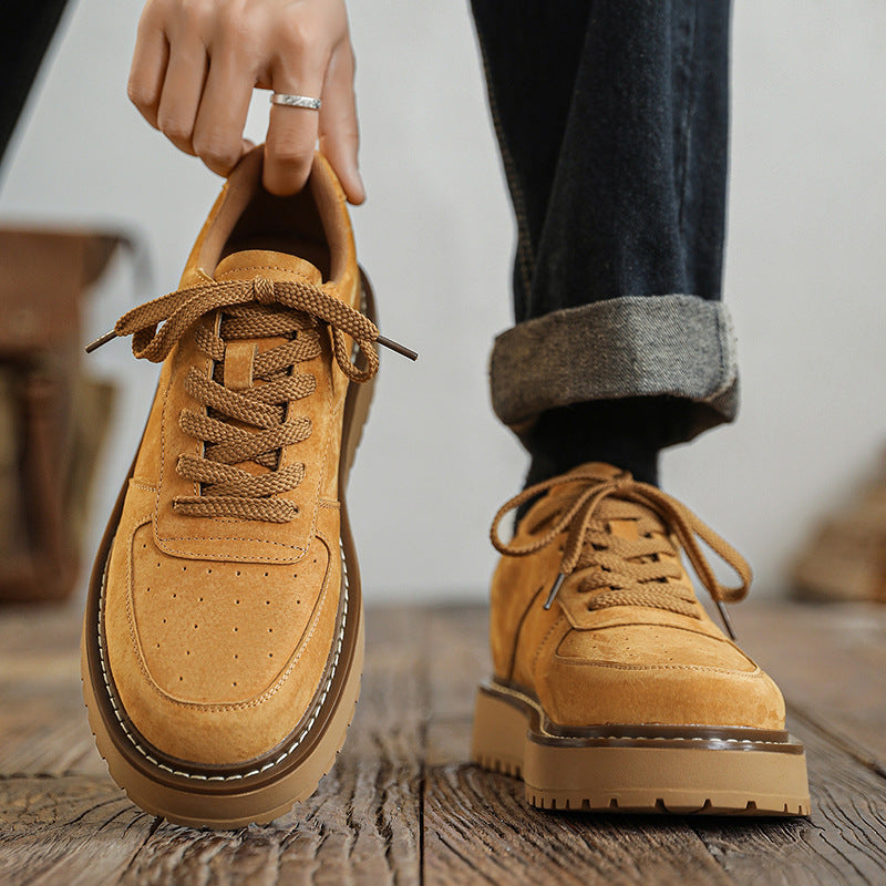 Men's Genuine Plus Size American Retro Widened Fattened Sneakers