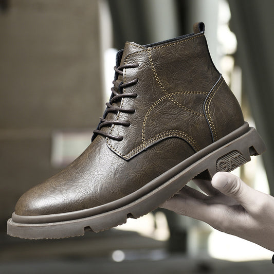 Men's Autumn Elevator Breathable British Height Increasing Men's Shoes