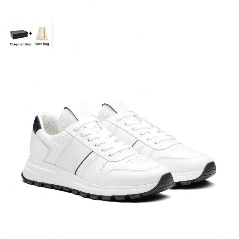 Logo Badge Platform Heightened Daddy Round Toe Lace Women's Sports Shoes