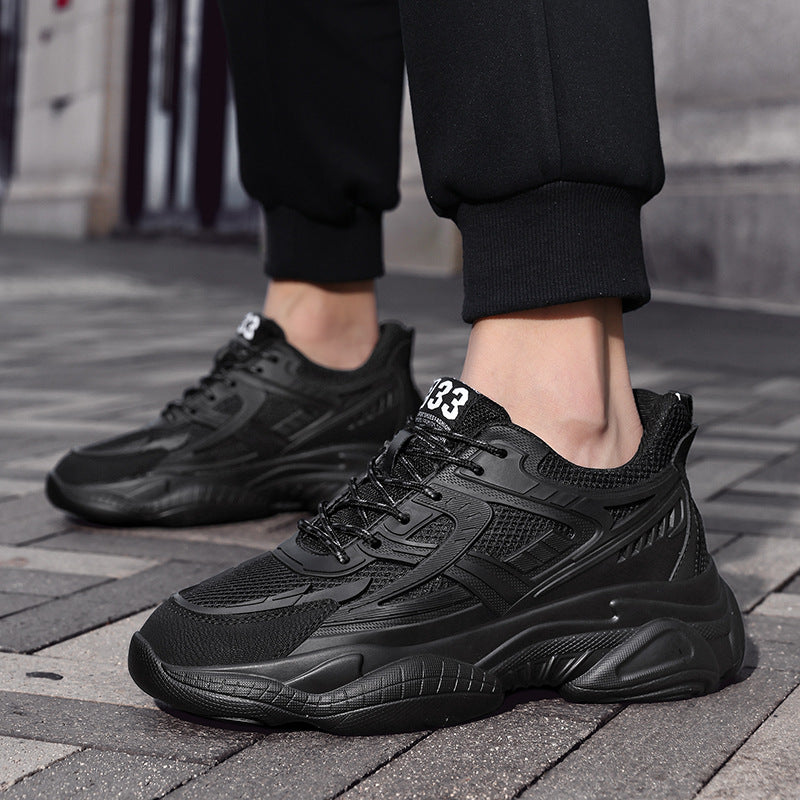 Men's Hight Increasing Breathable Woven Fashionable Mesh Running Invisible Men's Sports Shoes