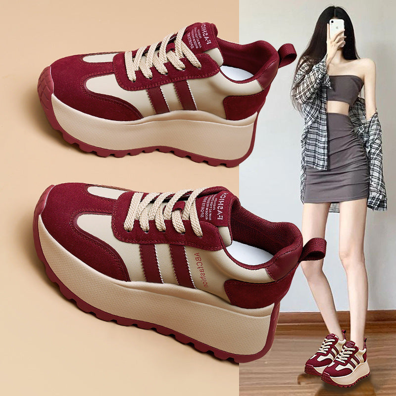 Women's Autumn Fashion Thick Bottom Increased Letters Sports Casual Shoes