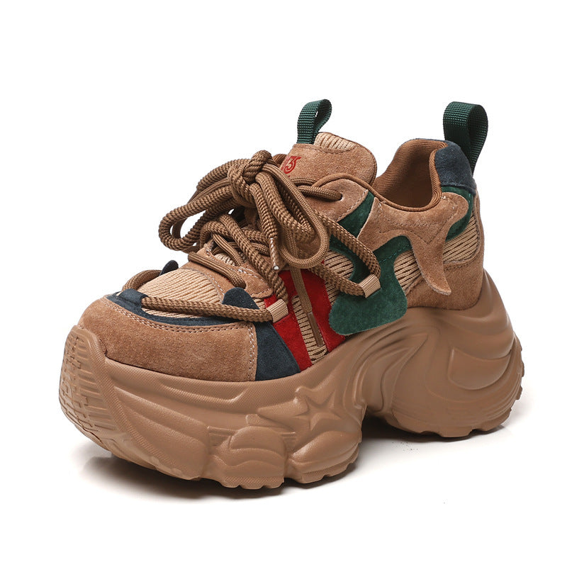 Women's Height Increasing Insole Fashion Dad Autumn Mesh Sports Casual Shoes