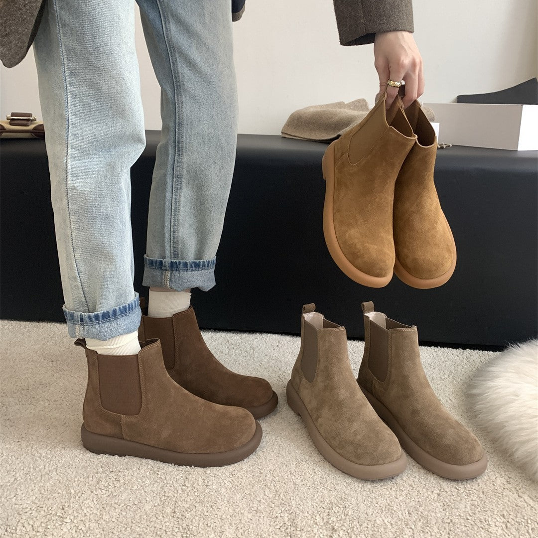 Full Matte Martin Retro Platform Sleeve Rubber Band Boots