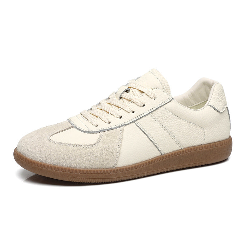 Men's Layer Cowhide German Training Low Top Board Trendy Sneakers