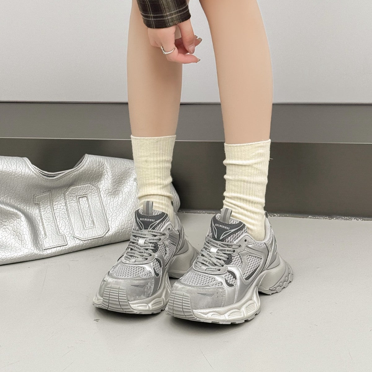 Women's Thick Bottom Heightened Daddy Spring Sier Breathable Lightweight Women's Sports Shoes