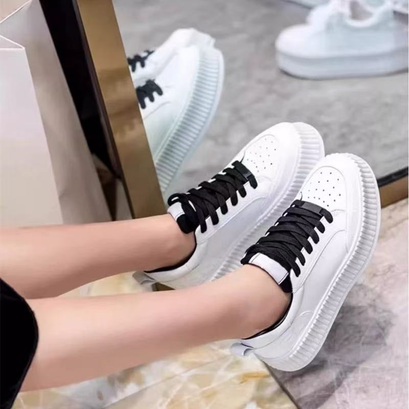 Authentic Platform White Height Increasing Lace Women's Casual Shoes