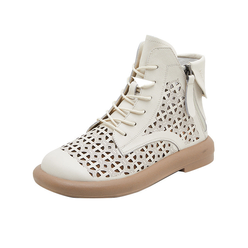 Women's Authentic Hollow Out Martin Korean Double-sided Boots