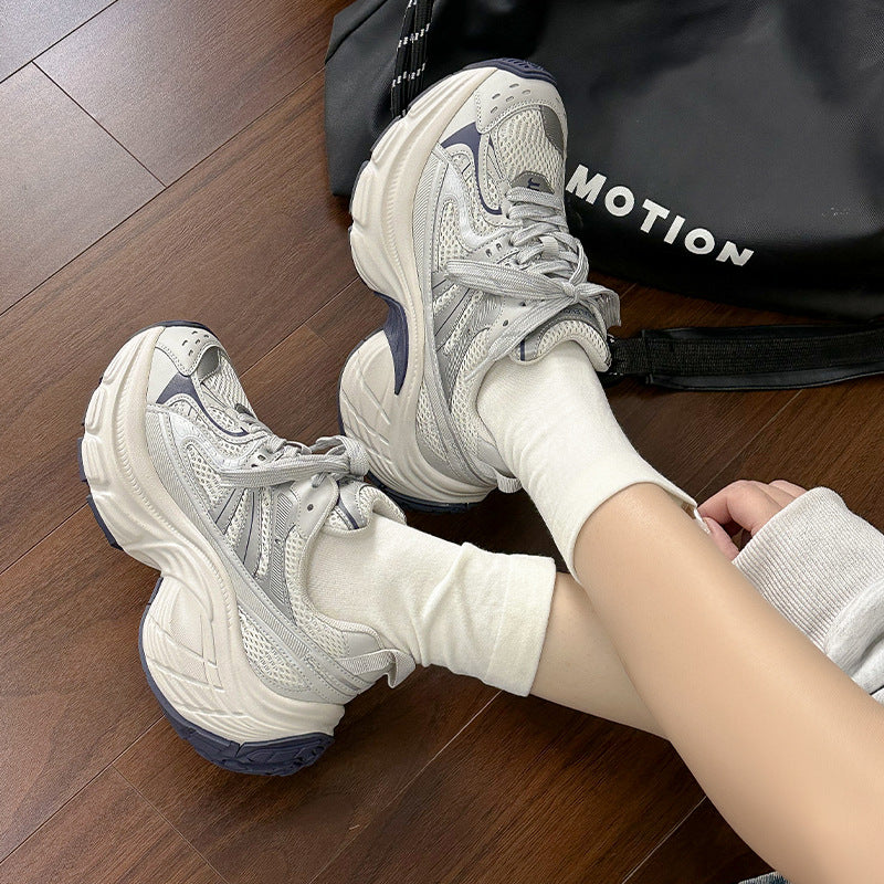 Women's European Goods Fried Street Paris Platform Dad Spring Mesh Sneakers