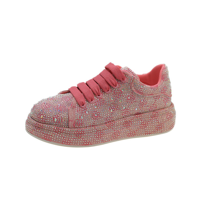 Women's Full Diamond Pumps Muffin Platform Rhinestone Men's Shoes