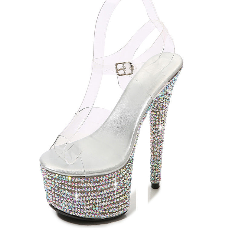 Pretty Classic Graceful Rhinestone Yuan Cm High Heeled Sandals