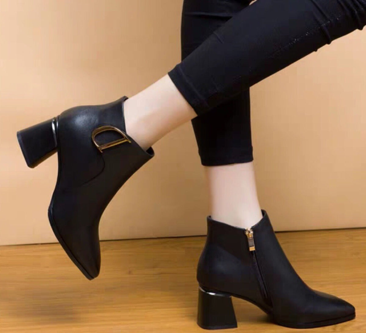 Women's Mid Booties Frosted Sheepskin Fleece-lined Thick Boots