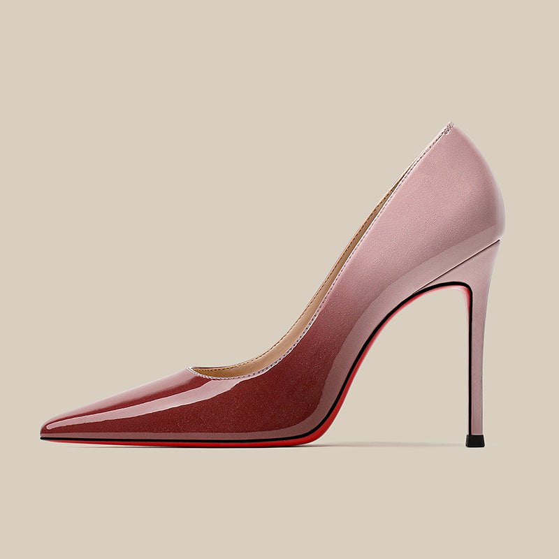 Women's High Low-cut Patent Pointed Toe Sexy Night Show Classy Women's Fashion Shoes