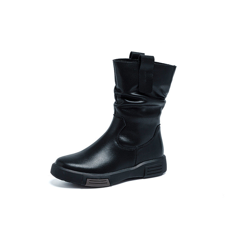 Women's Genuine Middle Tube Martin Skinny Retro Boots