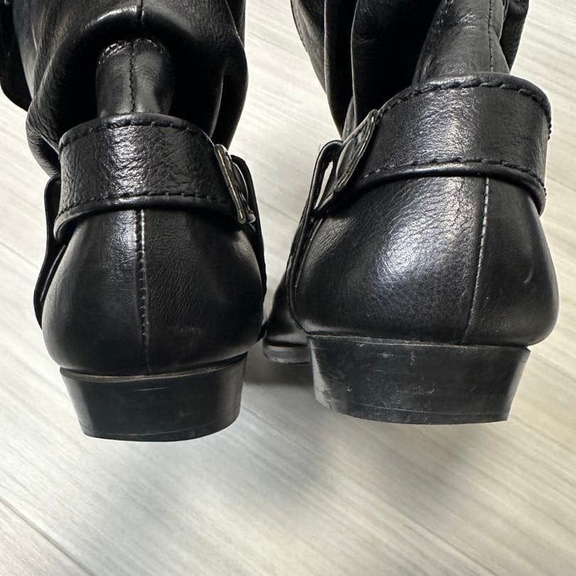 Women's Black Pocket Pile Style Engineering Ankle Knight Women's Leather Boots
