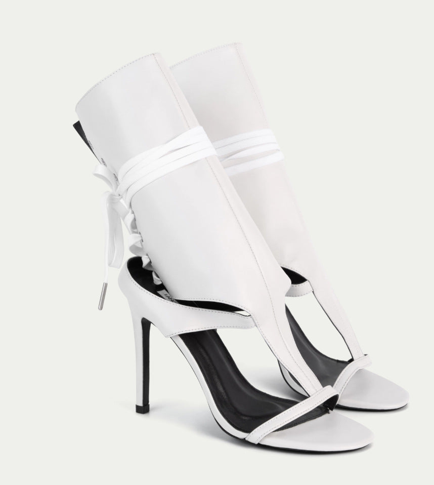 Women's Runway Golden Decoration Open Toe Women's Fashion Shoes