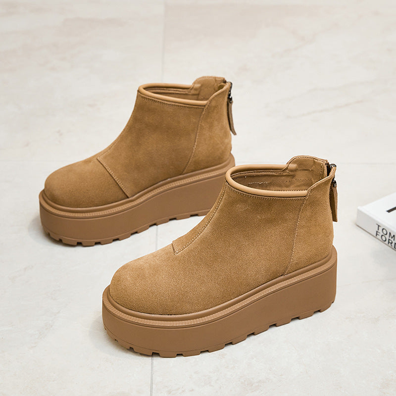 Genuine Platform Peas Fleece-lined Big Toe Women's Sports Shoes