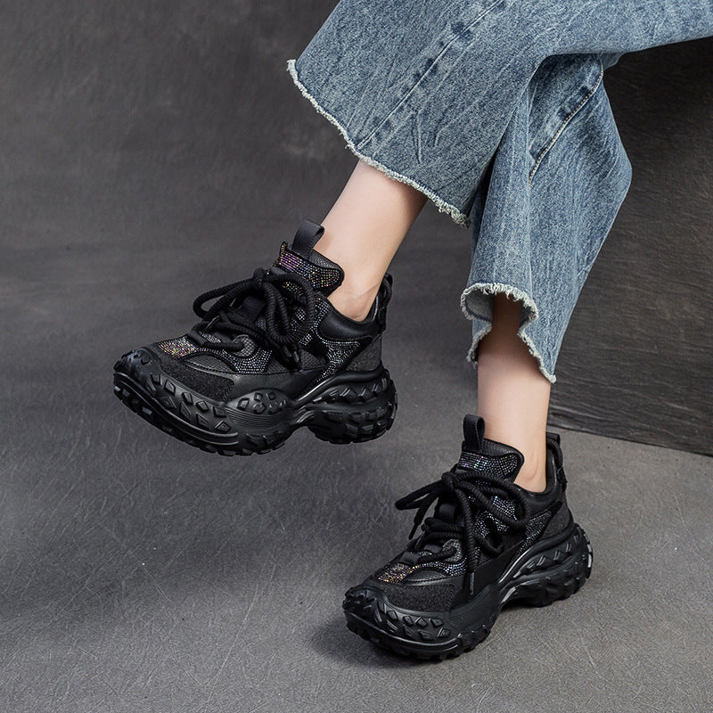 Leisure Breathable Clunky Korean Style Dirty Fashion Fashionable Women's Casual Shoes