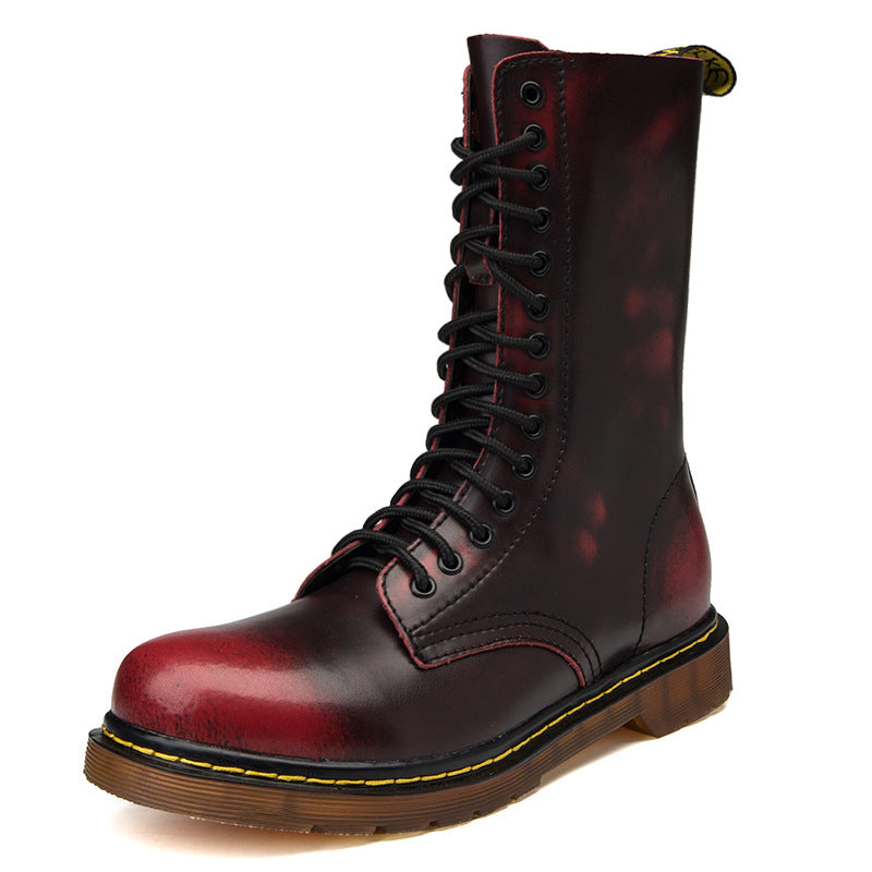 Women's & Men's Large Size British Riding Long Biker Men's Martin Boots