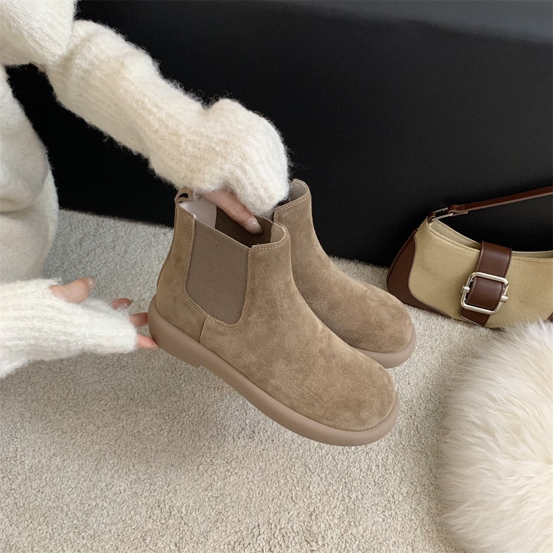 Full Matte Martin Retro Platform Sleeve Rubber Band Boots