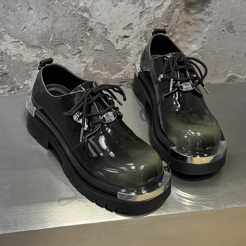 Men's Summer Fashion Formal Wear Khaki Blue Men's Casual Leather Shoes