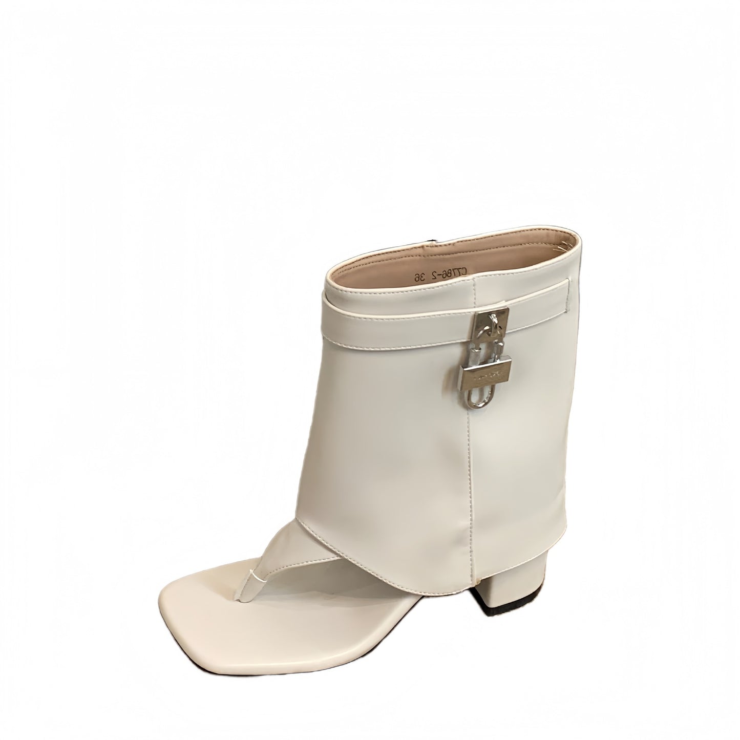 Women's French Minority Toe Thick High Retro Women's Leather Boots