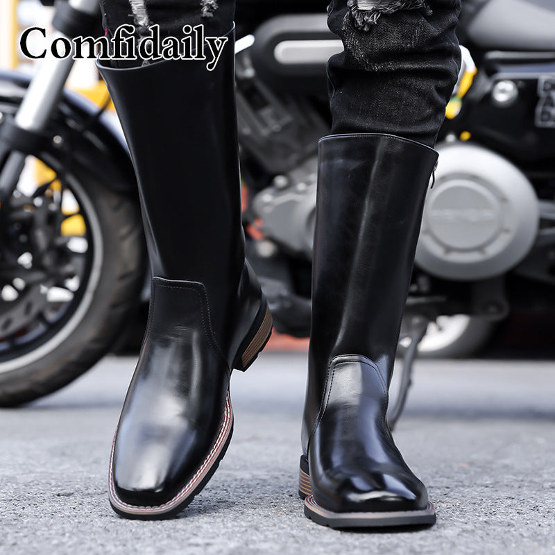 Men's Knight Chelsea Genuine Winter Fleece Riding Men's Martin Boots