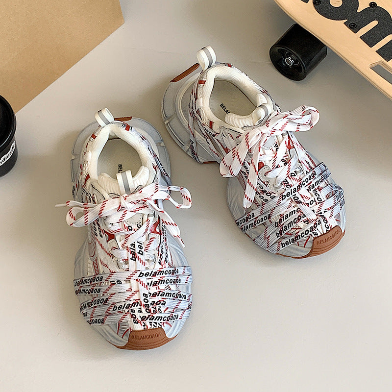 Women's Summer Spider Woven Dad Distressed Platform Sports Casual Shoes
