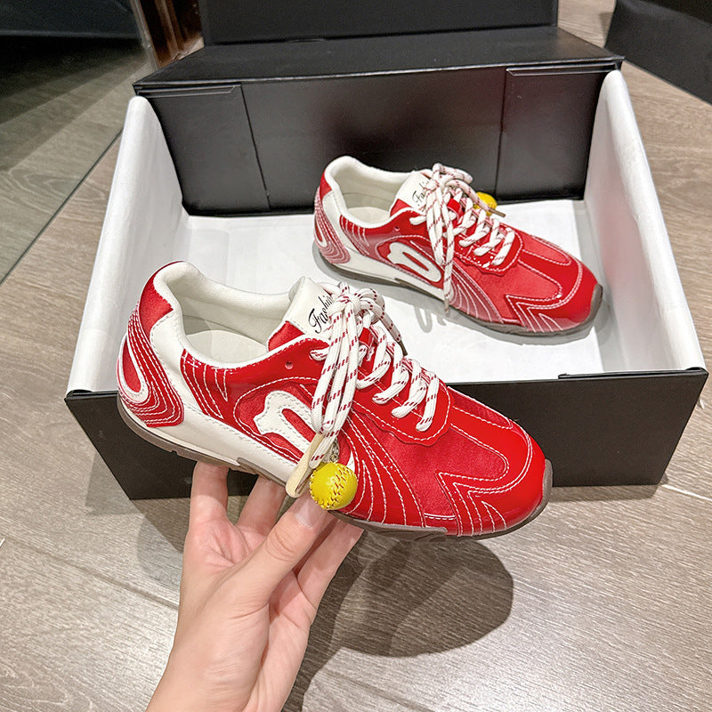 Women's Elevator German Training Breathable Preppy Style Retro Racing Sports Casual Shoes
