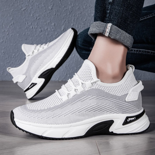 Men's Elevator Summer Breathable Fly Woven Mesh Invisibly Heightened Casual Shoes