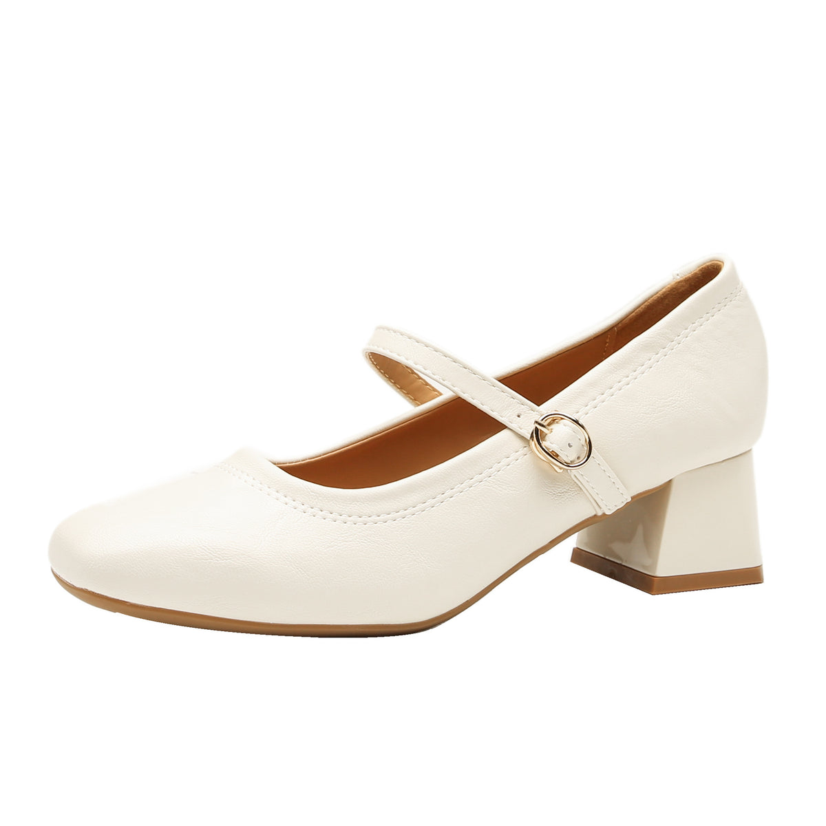 Women's French Gentle Pumps Female Chunky Square Toe Cheongsam Temperament Commute Heels