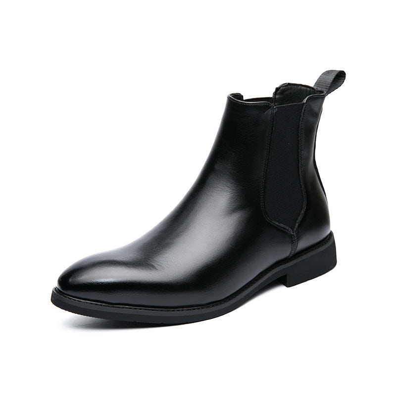 Men's Large Size Fashion Chelsea Trendy Slip-on Men's Leather Boots